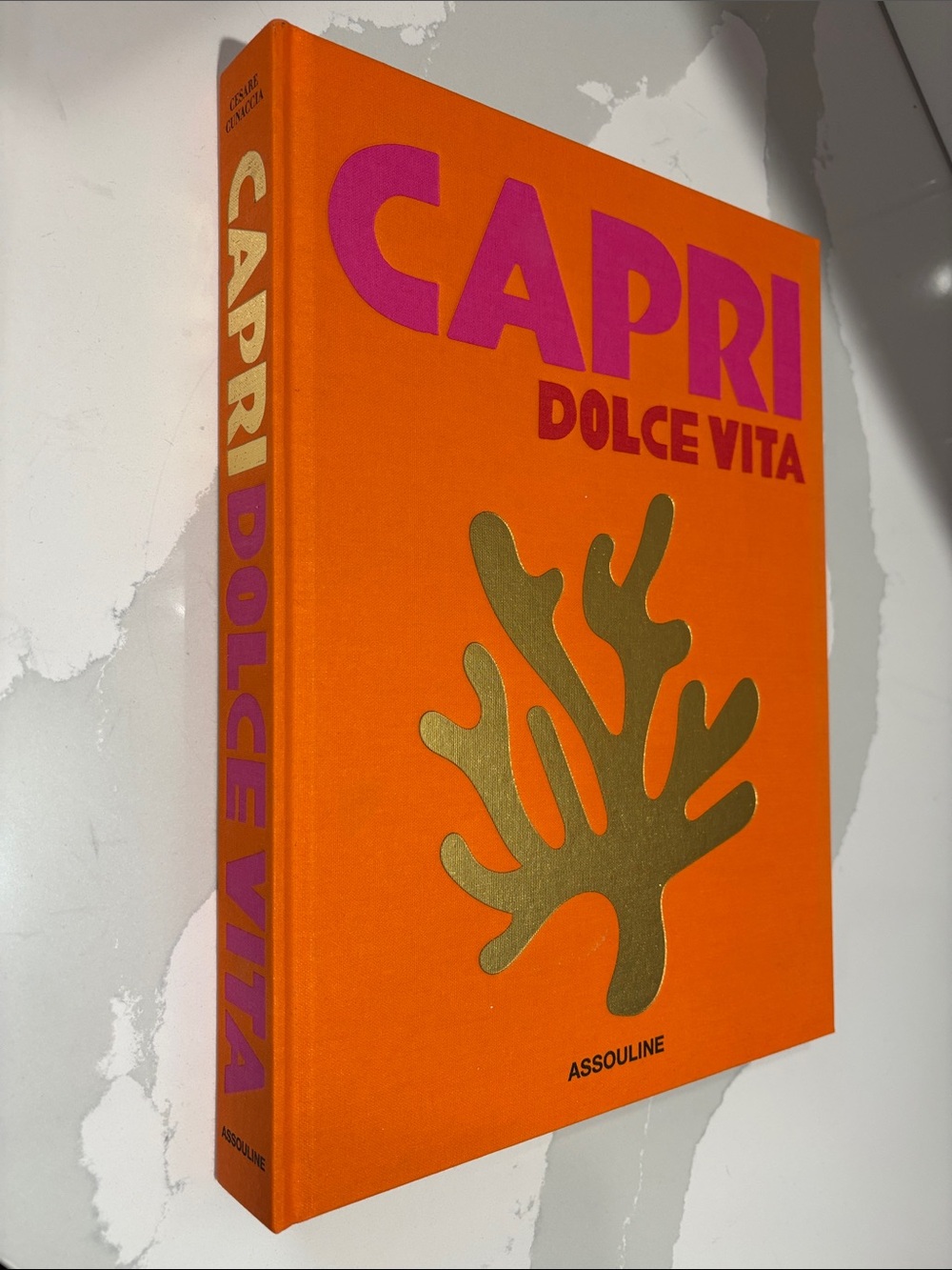 Assouline Capri Dolce Vita Hardcover in Orange with Pink & Gold